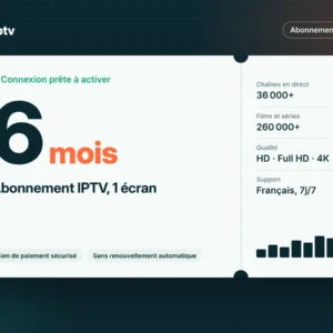 Abonnement IPTV 6 mois – 1 écran – visuel de la formule Net IPTV